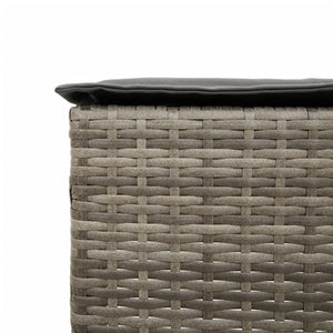 vidaXL Ensemble de bar de jardin 3 pièces avec coussins Résine tressée gris