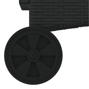 Sonnenliegen mit Auflagen, 2er Set, Poly Rattan Schwarz