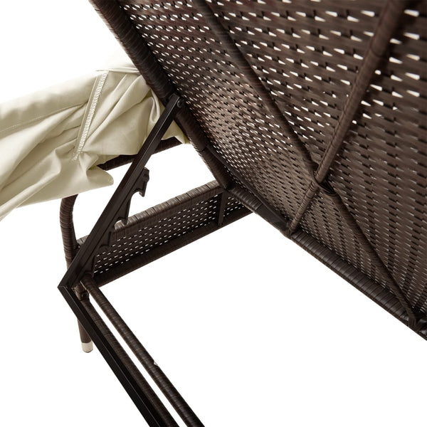 Poly Rattan Sonnenliegen 2er Set mit Tisch