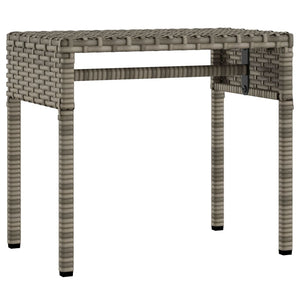 Sonnenliegen 2er Set mit Dach & Tisch Grau Rattan