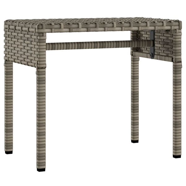 Sonnenliegen 2er Set mit Dach & Tisch Grau Rattan