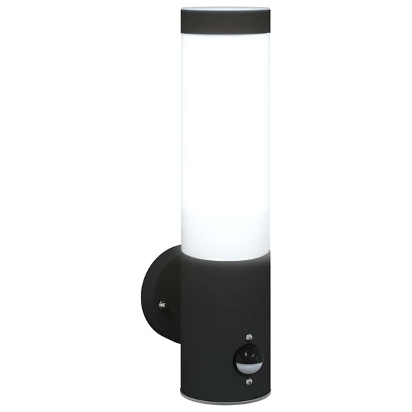 Schwarze Außenwandleuchte Edelstahl