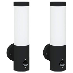 Außenwandleuchte Schwarz 2er Set