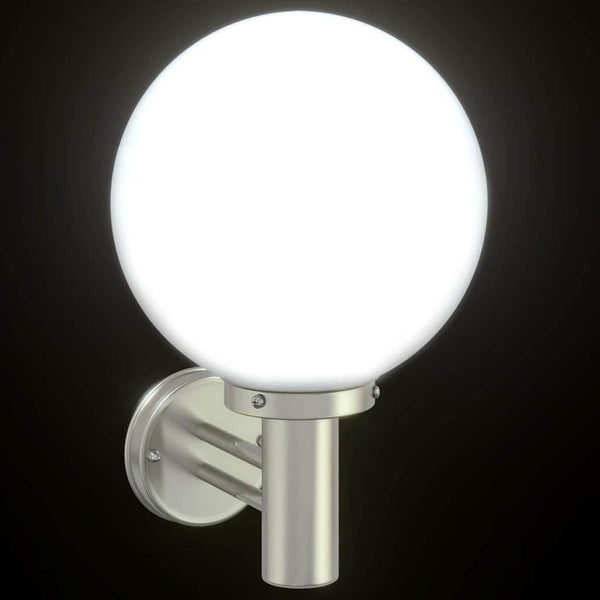 Moderne Edelstahl Außenwandleuchte Silber