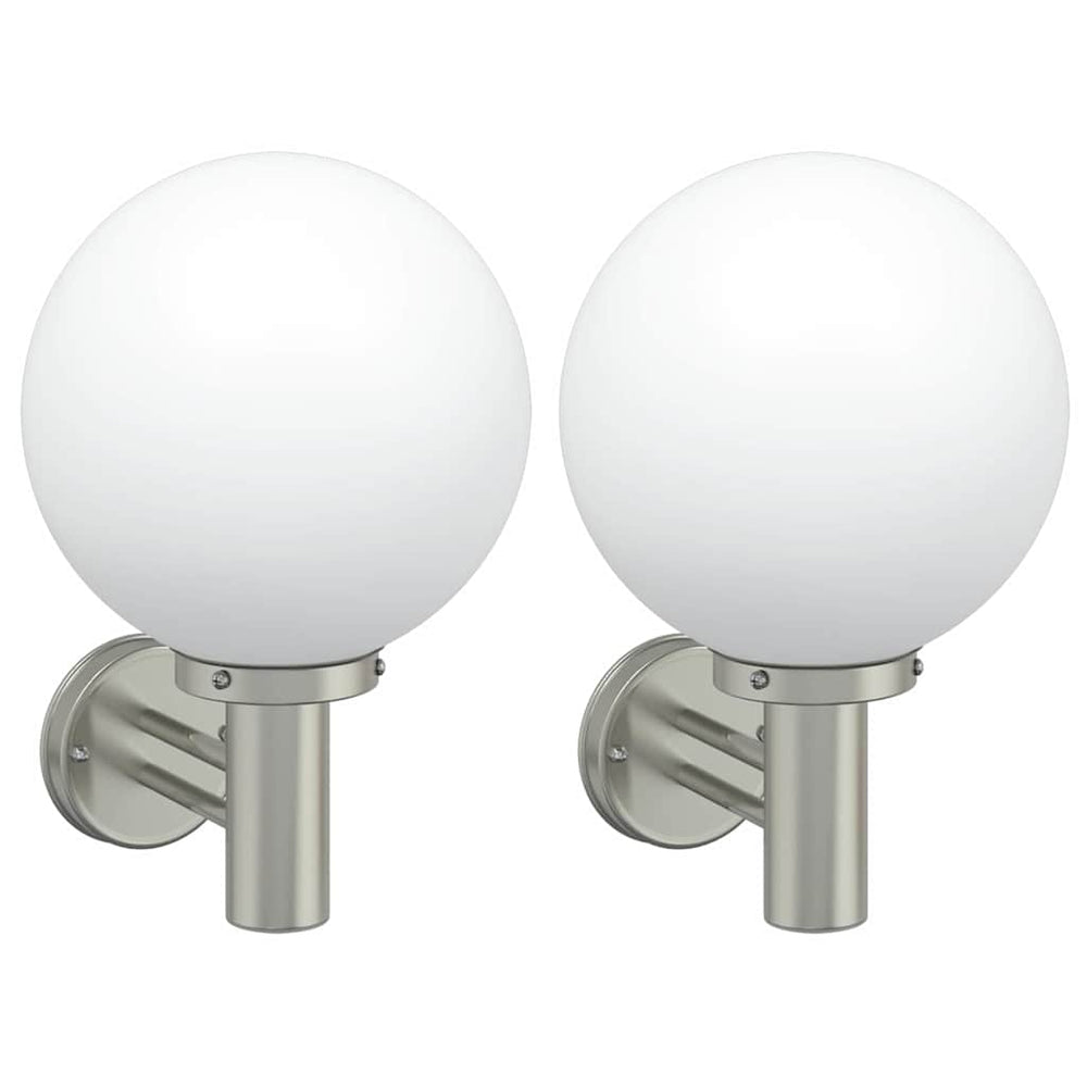 Außenwandleuchte Silber 2er Set