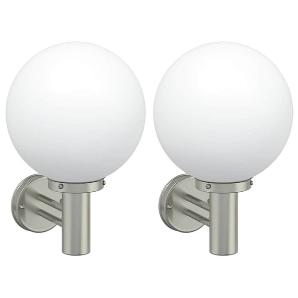 Außenwandleuchte Silber 2er Set