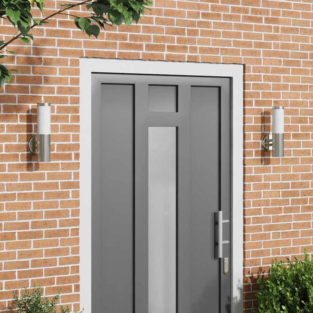 Außenwandleuchte Silber 2er Set