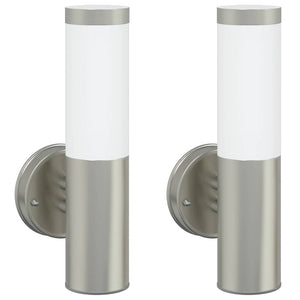 Außenwandleuchte Silber 2er Set