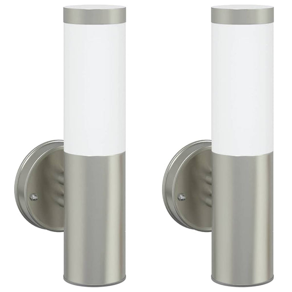 Außenwandleuchte Silber 2er Set
