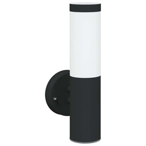 Schwarze Außenwandleuchte Edelstahl 33cm