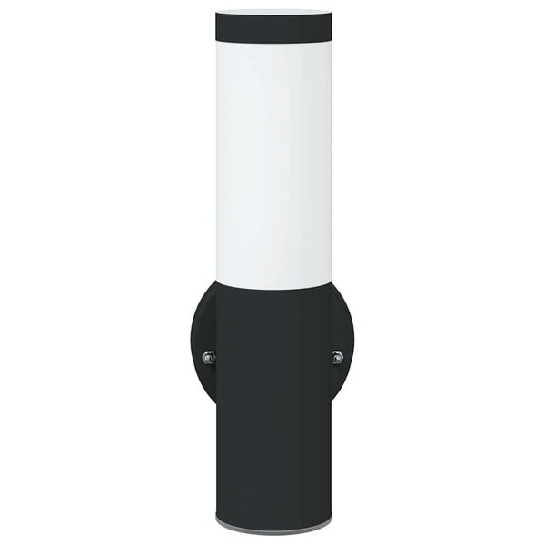 Schwarze Außenwandleuchte Edelstahl 33cm