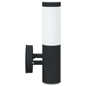 Schwarze Außenwandleuchte Edelstahl 33cm