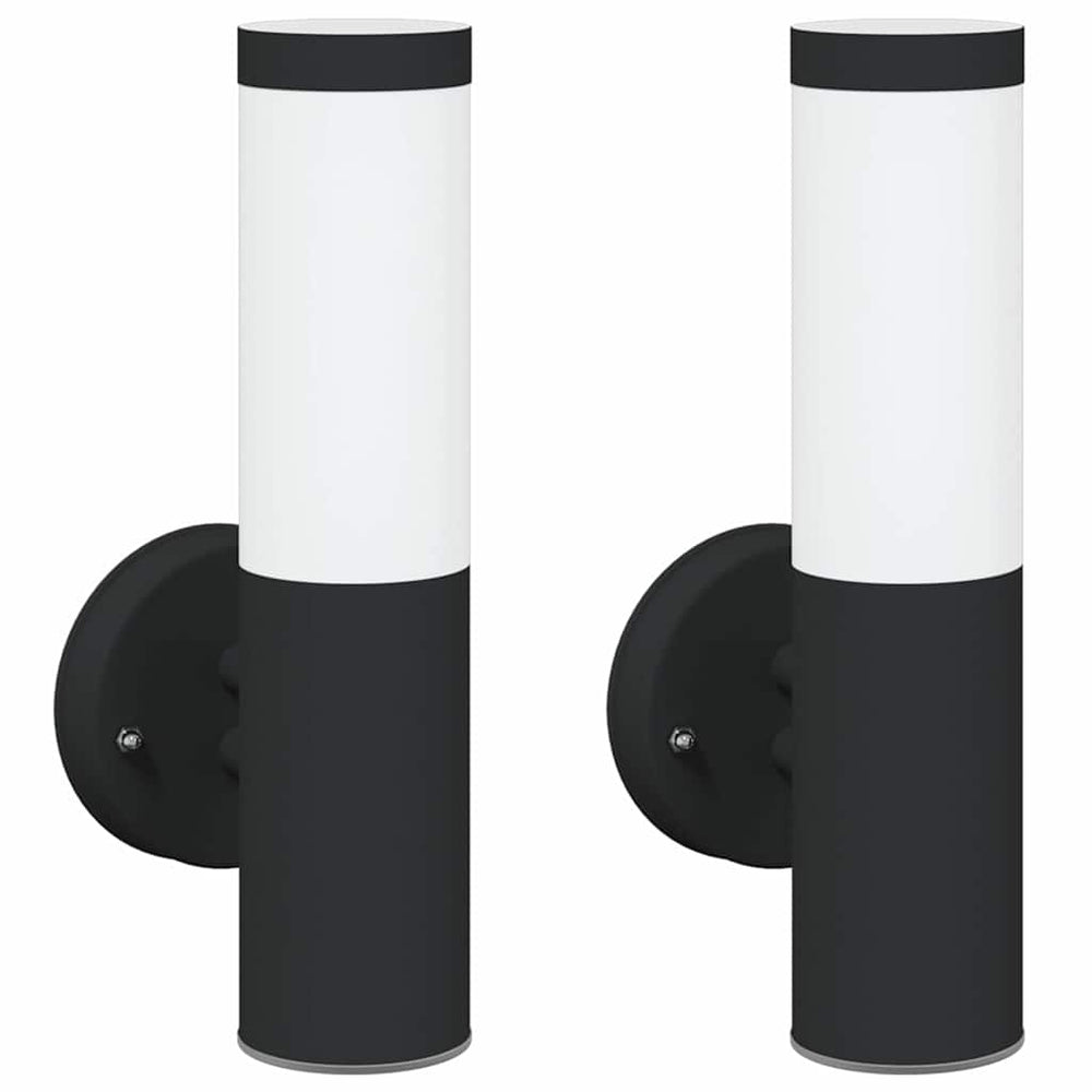 Außenwandleuchte Schwarz 2er-Set