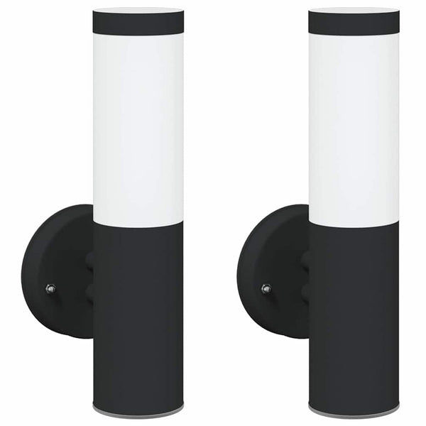 Außenwandleuchte Schwarz 2er-Set
