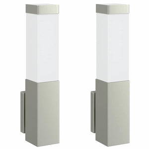 Silberne Außenwandleuchte, 2er-Set