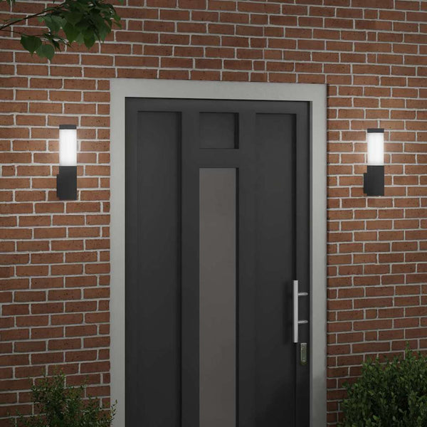 Moderne Außenwandleuchte, 2er-Set, Schwarz