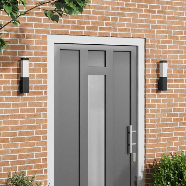 Moderne Außenwandleuchte, 2er-Set, Schwarz