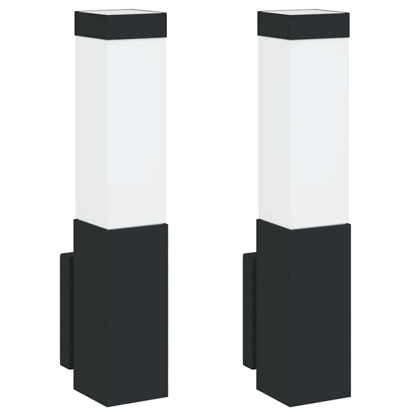 Moderne Außenwandleuchte, 2er-Set, Schwarz