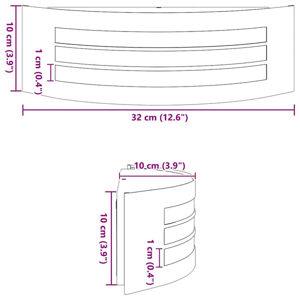 Silberne Außenwandleuchten, 2er-Set