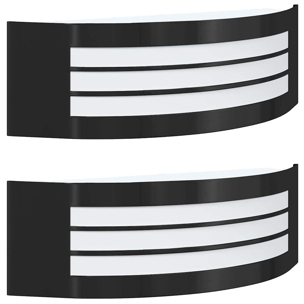 Außenwandleuchte, 2er-Set, Schwarz, 32 cm