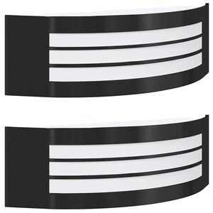 Außenwandleuchte, 2er-Set, Schwarz, 32 cm