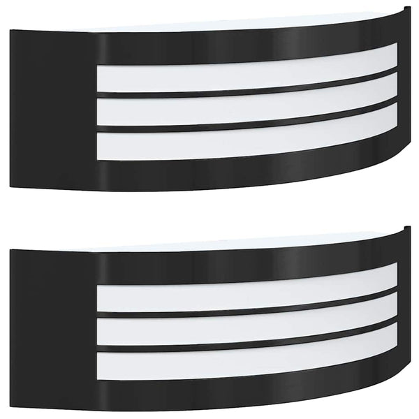 Außenwandleuchte, 2er-Set, Schwarz, 32 cm