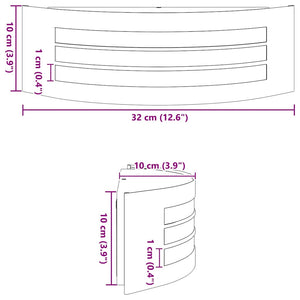 Außenwandleuchte, 2er-Set, Schwarz, 32 cm