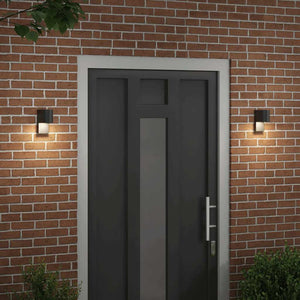 Außenwandleuchte Schwarz Edelstahl 2er-Set