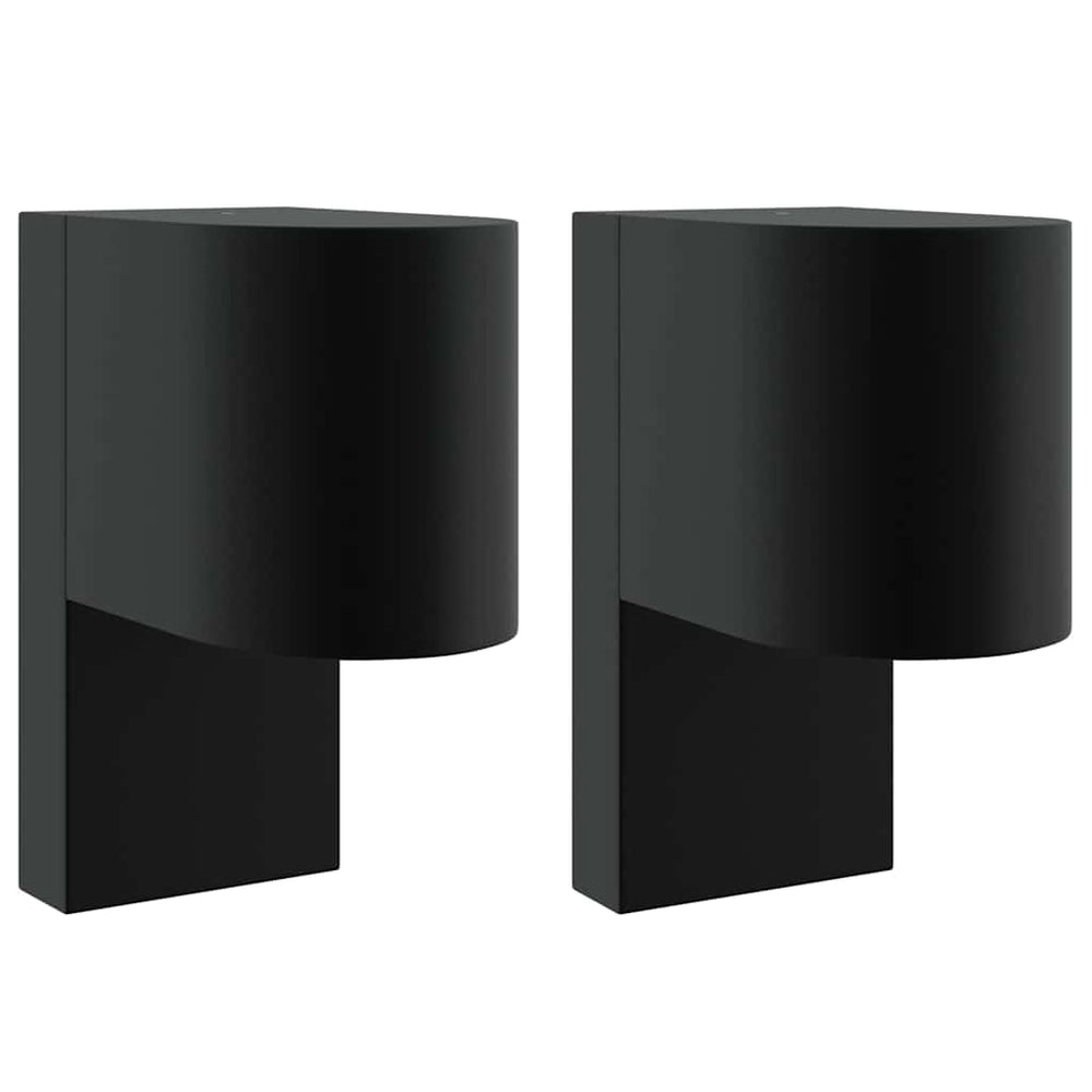 Außenwandleuchte Schwarz Edelstahl 2er-Set