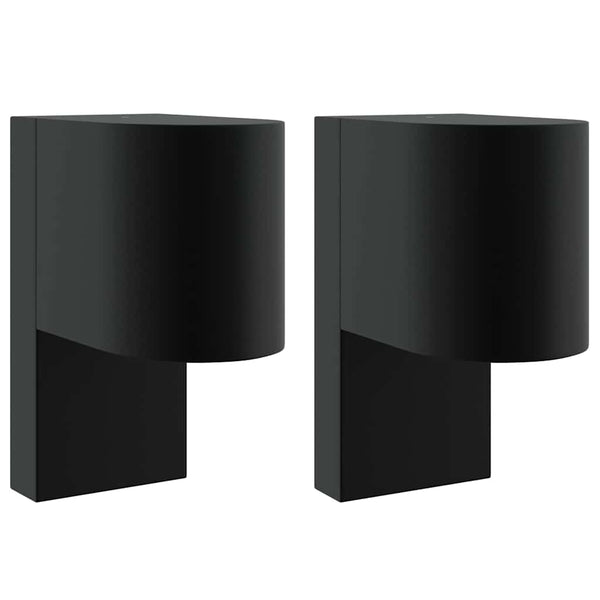 Außenwandleuchte Schwarz Edelstahl 2er-Set