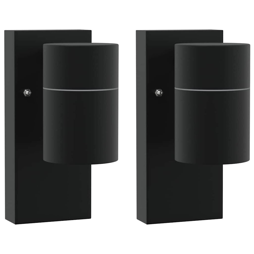 Schwarze Außenwandleuchte, 2er-Set