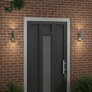 Edelstahl Außenwandleuchte Silber 2er-Set