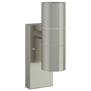Edelstahl Außenwandleuchte Silber 2er-Set