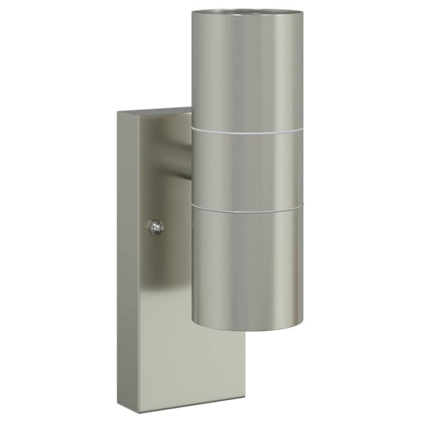 Edelstahl Außenwandleuchte Silber 2er-Set