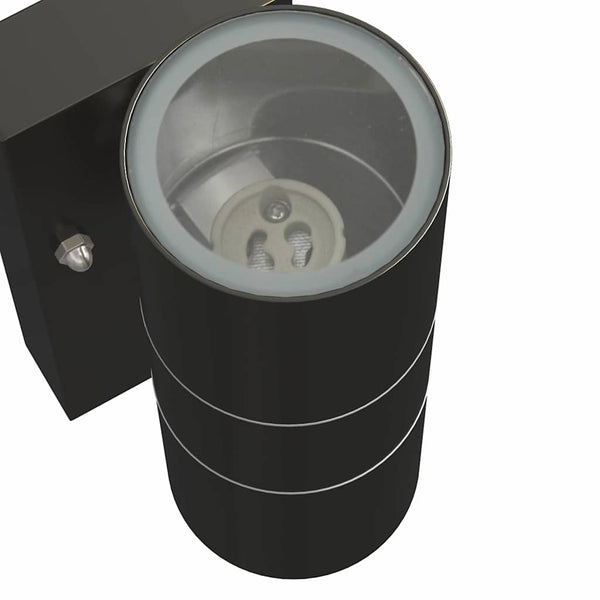 Schwarze Edelstahl Außenwandleuchte