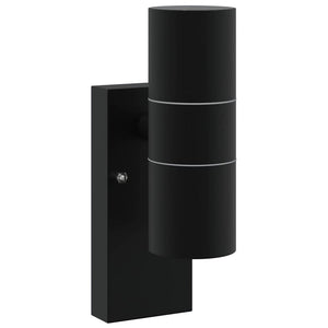 Außenwandleuchte, 2er-Set, Schwarz, 22cm
