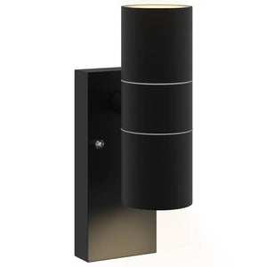 Außenwandleuchte, 2er-Set, Schwarz, 22cm