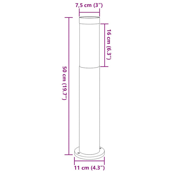 Edelstahl Pollerleuchte 50cm IP44