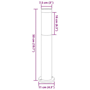 Edelstahl Pollerleuchten 3er Set IP44