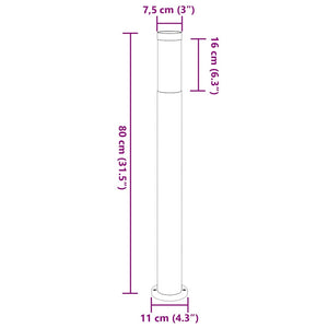 Edelstahl Pollerleuchte 80cm IP44