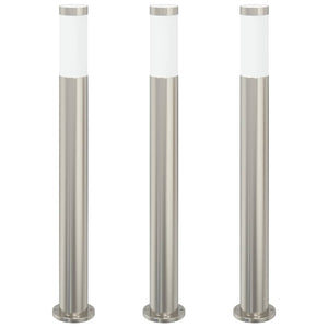 Edelstahl Pollerleuchten 3er Set 80cm