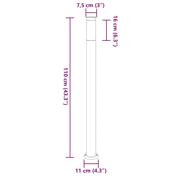 Edelstahl Pollerleuchte 110cm IP44