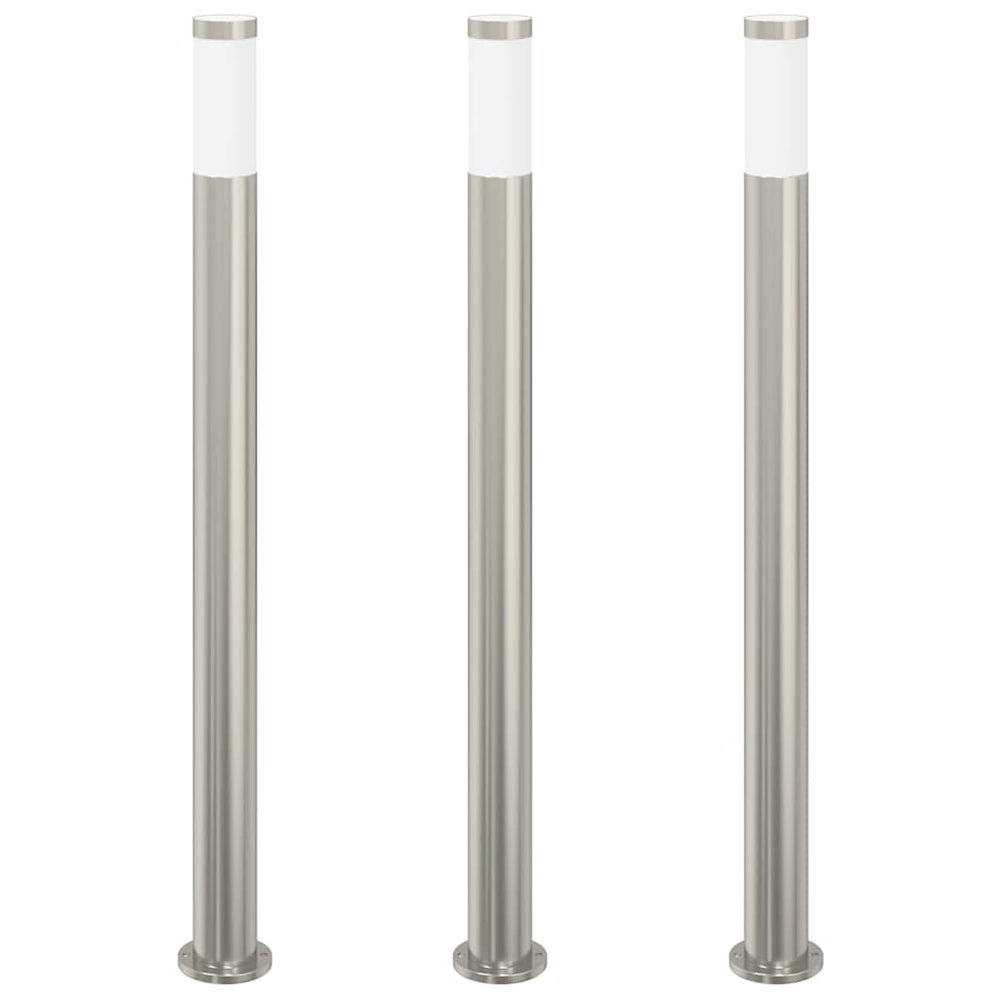 Edelstahl Pollerleuchten 3er Set 110cm IP44