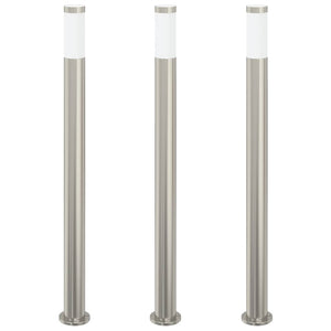 Edelstahl Pollerleuchten 3er Set 110cm IP44