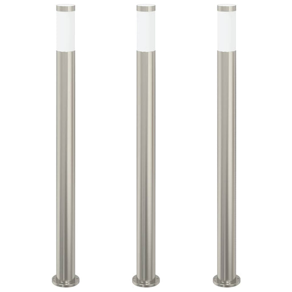 Edelstahl Pollerleuchten 3er Set 110cm IP44
