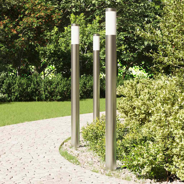 Edelstahl Pollerleuchten 3er Set 110cm IP44