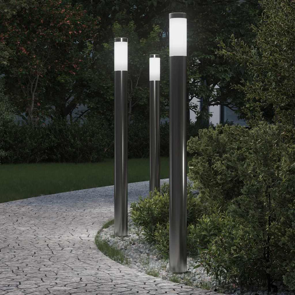 Edelstahl Pollerleuchten 3er Set 110cm IP44