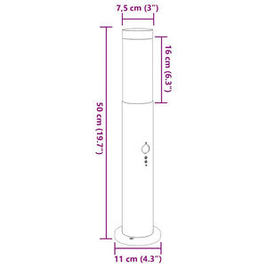 Edelstahl Pollerleuchte mit Sensor 50cm