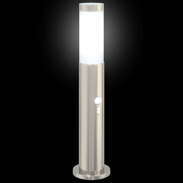 Pollerleuchten mit Sensor, 3er Set, Edelstahl
