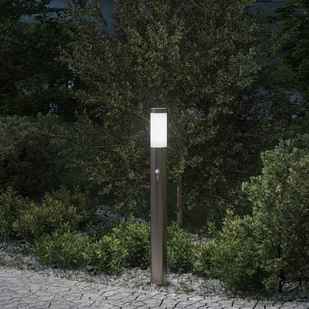 Pollerleuchte mit Sensor, 80cm, Edelstahl